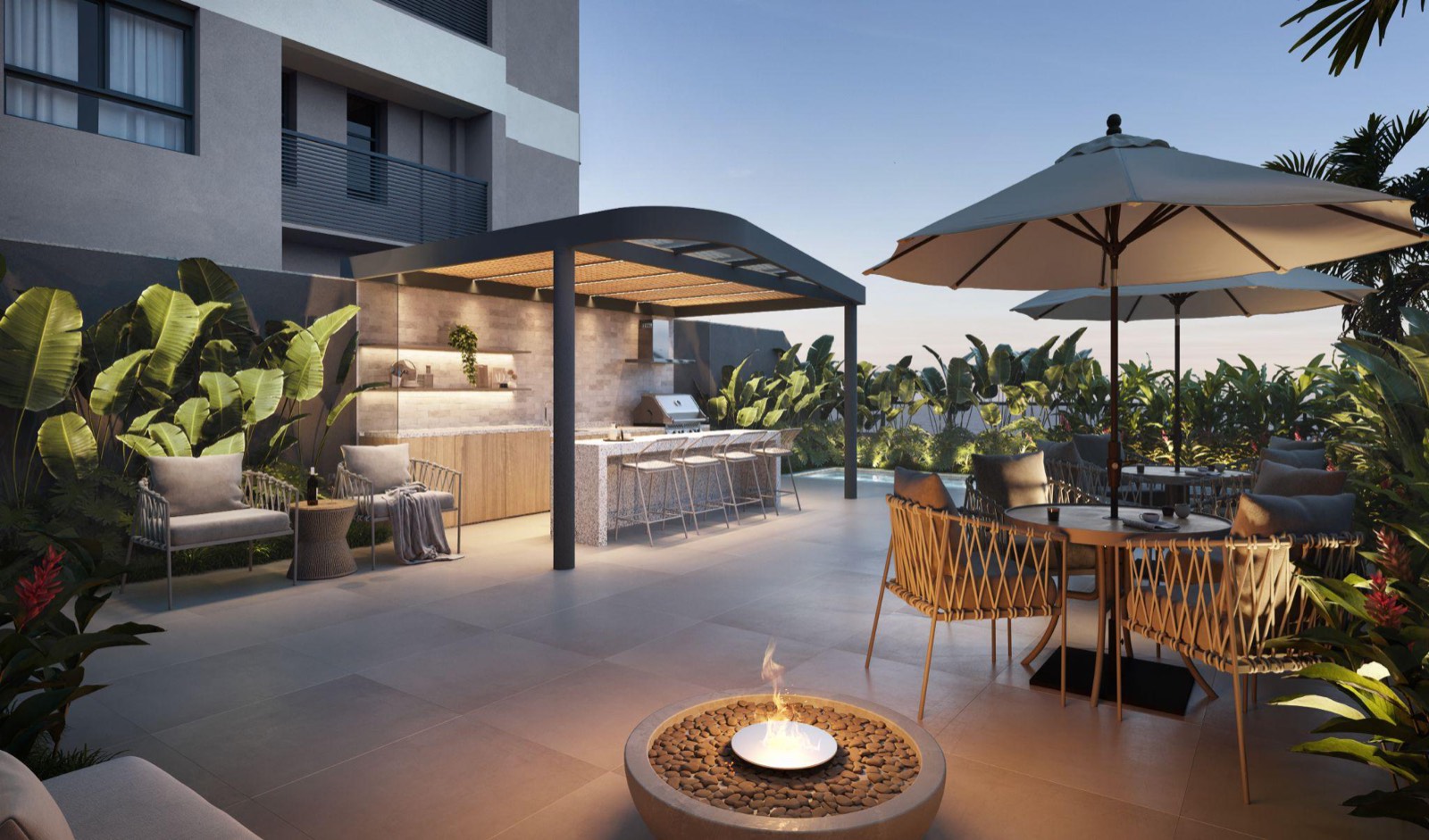 Sunset gourmet com fire pit